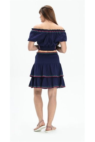 Şile Bezi Latin Mini Etek Mor Mor