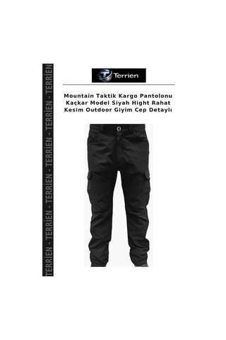 Terrien Mountain Taktik Kargo Pantolonu Kaçkar Model Siyah Hight Rahat Kesim Outdoor Giyim Cep Detaylı Çok Renkli