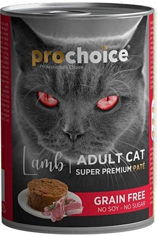 Pro Choice Kuzu Etli Sekersiz Tahilsiz Ezme Yetiskin Kedi Konservesi 400gr 24 Adet