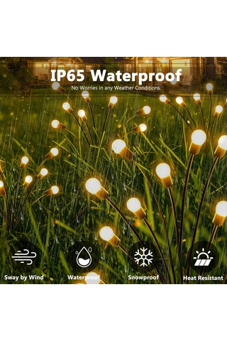Solar Bahçe Lambaları, 4 Adet 10 Led Ateş Böceği, Solar Lamba,