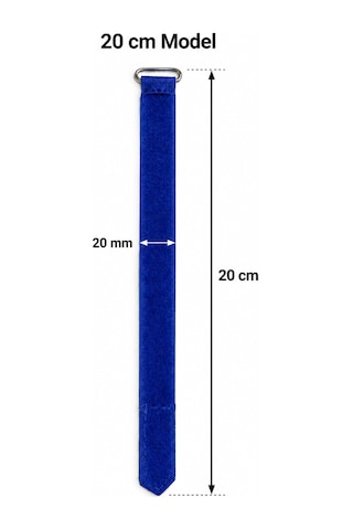 10'lu Cırt Kablo Bağı - 20mm 20 Cm Mavi