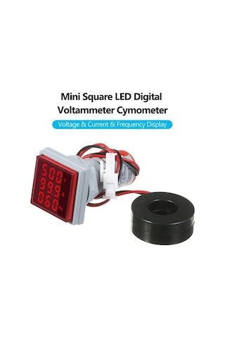 Besthome1 Mini Dijital Volt-ampermetre - 60-500v / 0-100a Ölçer, 3 Led Ekranlı Frekans Ve Akım Göstergesi