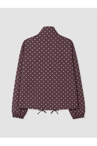 Lcw Everyday Mürdüm Dik Yaka Puantiyeli Oversize Kadın Mont