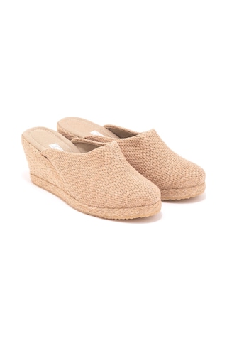 Star Tombis Naturel Hasır Sabo Terlik Gerçek Elişi Burnu Kapalı El Işi Kadın Keten Günlük Terlik Handmade Çok Renkli
