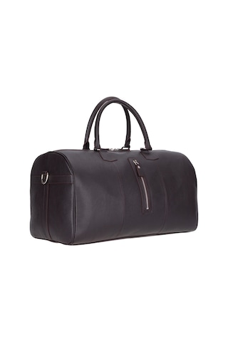 Bloominbag Bloomvoyager Cognac Clay Hakiki Deri Seyahat Çantası Unisex Hafta Sonu Duffle Seyahat Çantası Kahverengi - Koyu Kahverengi