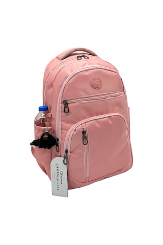 Pudra Vizon Unisex Okul Çantası Su Geçirmez Kumaş Unisex Okul Sırt Çantası 1700 Pembe