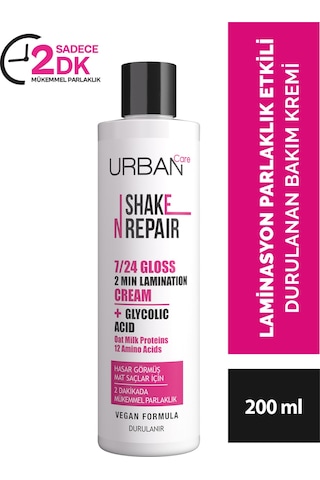 Shake N Repair 7/24 Gloss Laminasyon Parlaklık Etkili Durulanan Bakım Kremi 200 Ml-vegan