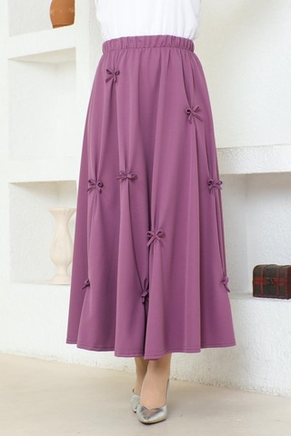Fiyonk Detaylı Çan Etek Brc1507 Mor 001
