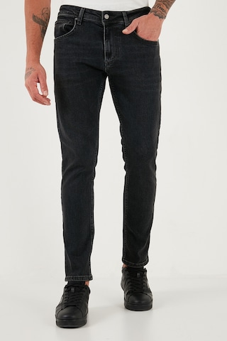 Buratti Pamuklu Slim Fit Yüksek Bel Dar Paça Jeans Erkek Kot Pantolon 3300C30Tokyo Siyah