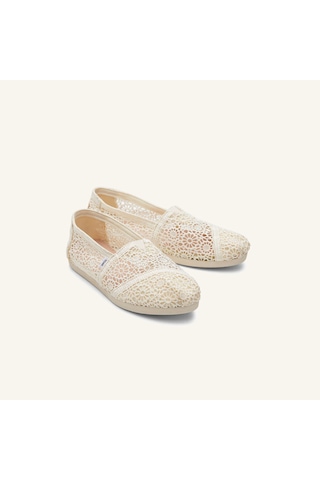 10016241 Natural Espadril Kadın 10016241 10016254 10021935 Toms Alpargata Classıc Moroccan Crochet Beyaz