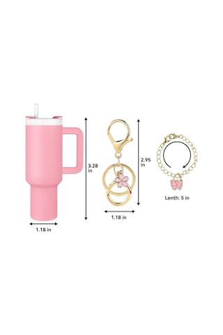 Monyee Mini Kupa Anahtarlık, Çift Yönlü Kullanim, Açelya Ve Çiçek Takıları, Lipstick/lip Balm Taşıyıcı, Akrilik+alloy Malzeme