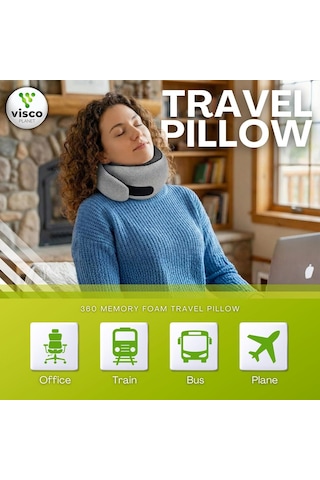 Visco Planet Ortopedik Spiral Boyun Destekli Seyahat Yastığı%100 Ortopedik Visko Genel