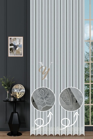 2415 Etek Tül Perde V-fikse Ekru