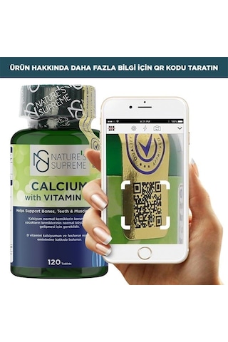 Natures Supreme Calcium With Vitamin D3 120 Tablet Aromasiz