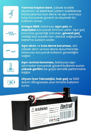 Xiaomi Mi Robot Vacuum Mop P Uyumlu Batarya 3200mah Stytj02ym
