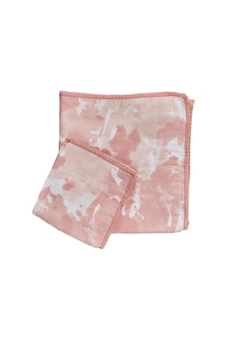 Ecocotton Rosa Kız Bebek Müslin Örtü Seti Somon 100x100 Cm Beyaz