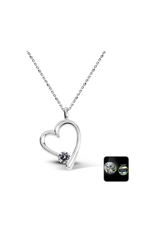 Kuyumcudukkani 6mm Zirconia Taşlı"kalp"kolye - 32112-6mm-w Beyaz