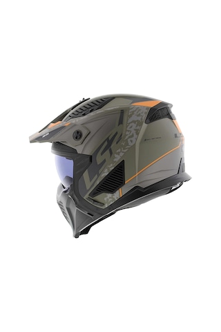 Ls2 Drifter Devor Ön Çene Çıkarılabilir Modüler Kask Mat Kum - Turuncu