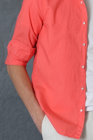 Lufian Makro Erkek Smart Gömlek Comfort Slim Fit Mercan