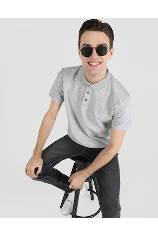 Colin'S Regular Fit Gri Erkek Polo Yaka Kısa Kol Tişört Cl1043613_Q1.V2_Gra
