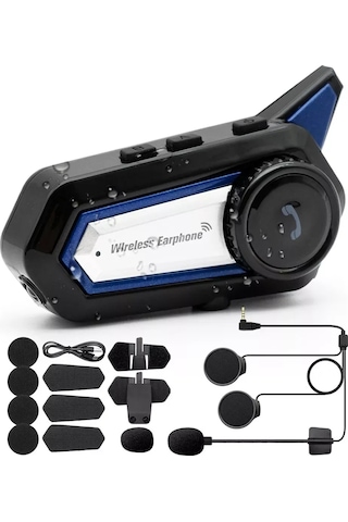 Yaozixa Motosiklet Kaskı Bluetooth Kulaklığı, Ses Kontrol Ve Konuşma Fonksiyonu, 1000mah Pil, Su Geçirmez, Bluetooth 5.0