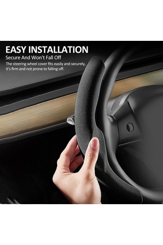 Shineyee Tesla Model 3/y İçin Kaymaz Süet Direksiyon Kılıfı - Erkek/kadın