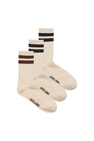 Jack & Jones Erkek Jactravıs Marka Logolu 3'lü Çorap 12260082 Krem