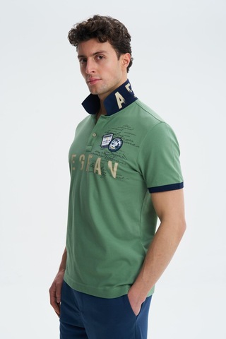 AR-MA Arma Erkek Regular Fit Likralı Pike Polo Yaka Tişört Y27374308601 Yeşil