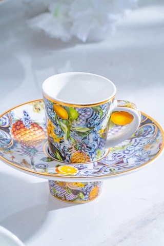 Capri 6 Kişilik Porselen Kahve Fincanı Takımı - 90 Ml Ryl-07038/8-cap Renkli Ryl-07038/8-cap Çok Renkli