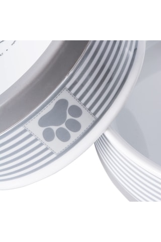 Bone Dry Paw & Patch Seramik Evcil Hayvan Koleksiyonu, Orta Set, 15x5 Cm, Gri, 2 Parça Sku: Smgstk314b15de43 Acı Kahve
