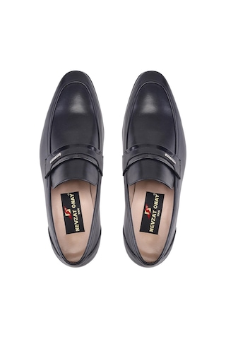 Siyah Klasik Loafer Kösele Ayakkabı -7003- Siyah