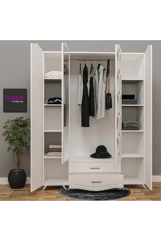 Star Membran Kapaklı Gardırop Mdf Sis Gri