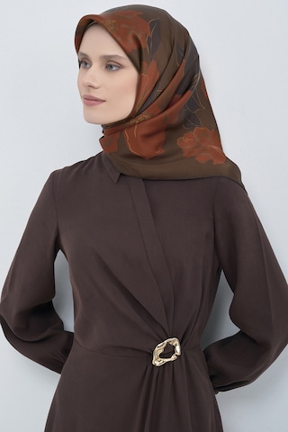 Armine Saf İpek Sura Eşarp-2026 İlkbahar-yaz- 950900d Kahverengi