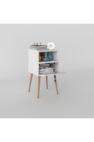 Kenzlife Komodin Kilitli Sakura Byz 74 39 39 Komidin Ahşap Ayaklı Kitaplık Ayakkabılık Kapaklı Arkalıklı Beyaz