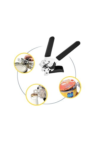 Vkemall Manuel Çelik Açıcı: Cam Şişe Ve Konserve Açma Aleti, Mutfak Piknik Kamp Partiler İçin Kullanımı Kolay Siyah