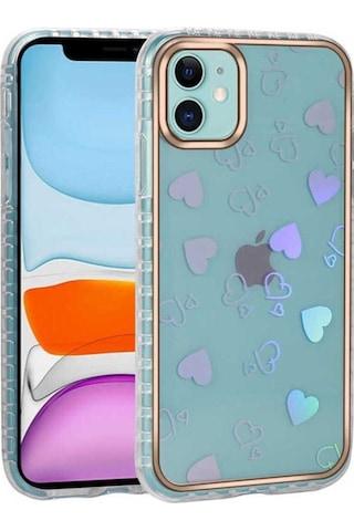 Apple Uyumlu iPhone 11 Kılıf Desenli Parlayan Transparan Zore Avva Kapak NO3