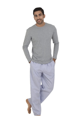 The Don Thedon Gri Kırçıllı Renk Ribana Erkek Pijama Takımı Gri Melanj