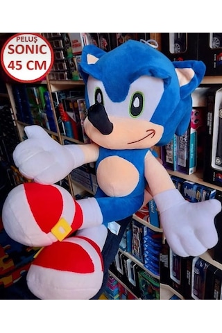 Sonıc Peluş 45 Cm Büyük Boy Oyuncak Sonic Yurtdışı Orjinal Sonik