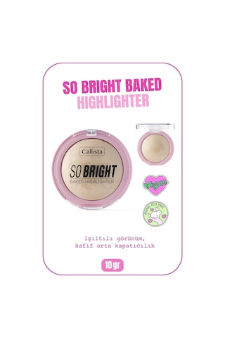 Callista So Bright Baked Highlighter Işıltılı Fırınlanmış Toz Aydınlatıcı - 01 Snowy Light