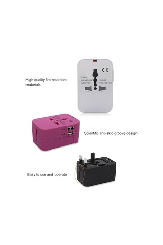 Besthome1 150+ Ülke Uyumlu Seyahat Çoklu Şarj İstasyonu, Beyaz, 2 Usb Portlu, Hızlı Şarj, Kompakt Tasarım