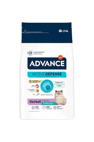 Advance Hairball Sterilised Hindi Etli Kısırlaştırılmış Yetişkin Kedi Maması 1500 G