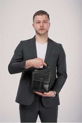 Ççs 31602 Hakiki Deri Askılı Çanta Siyah