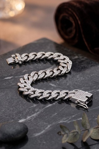 Paslanmaz Çelik Gurmet Model Bileklik 10mm 902948 Gümüş
