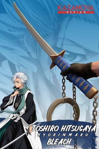 Kazanova Design Toshiro Bleach Anime Katlanabilir Katana 98 Cm Zincir Boyutu 125 Cm