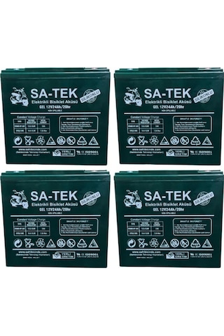 Satek 12v 24 Ah Elektrikli Motosiklet Aküsü 4'lü Set Jel Akü Elektrikli Bisiklet Aküsü 2024 Üretim
