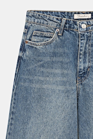 Sââde Kadın Yüksek Bel Wide Leg Bol Paça Jean Pantolon - '90 Vintage Mavi