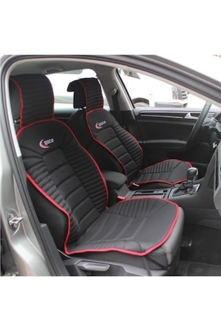 Kia Bongo Lüks Oto Koltuk Minderi Ön 2'li Set Bumerang Siyah Kırmızı