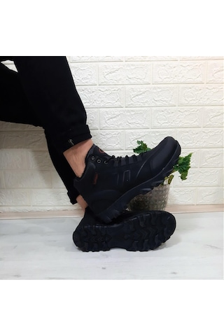 Luttoon 2035 Siyah Kürklü Fermuarlı Kaymaz Erkek Bot 001