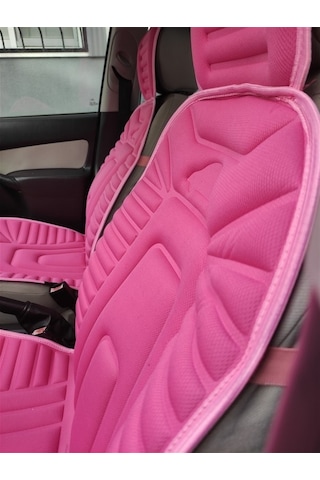 2,li Pembe Oto Koltuk Kılıfı Minder Alkantra Kumaş Kabartmalı