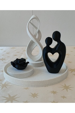 Çiftset-siyahmermer 23 Cm